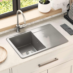 Pia cinzeto 670 x 460 mm 80% quartzo e 20% resina