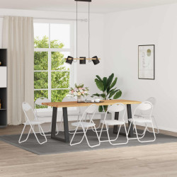 Cadeira dobrável 8 unid. couro sintético branco