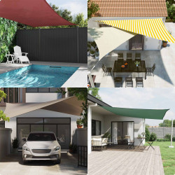 Vela de sombra solar amarelo e branco 6 x 6 m