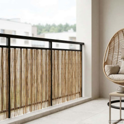 Cerca para jardim carbonizado 600 x 100 cm junco