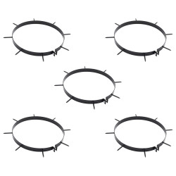 Grampo de aerador para gramado com espetos 5 pcs ø 30 cm aço