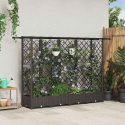 Cama elevada com treliça e telhado castanho 202,5 x 40 x 121 cm