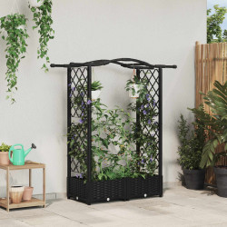 Cama elevada com treliça e telhado preto 124 x 40 x 123 cm PP