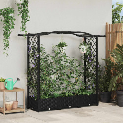 Cama elevada com treliça e telhado preto 169 x 40 x 123 cm PP