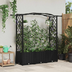 Cama elevada com treliça e telhado preto 164 x 40 x 138 cm PP
