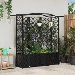 Cama elevada com treliça e telhado preto 163 x 40 x 138 cm PP