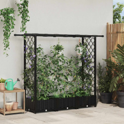 Cama elevada com treliça e telhado preto 164 x 40 x 121 cm PP
