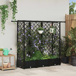 Cama elevada com treliça e telhado preto 164 x 40 x 121 cm PP
