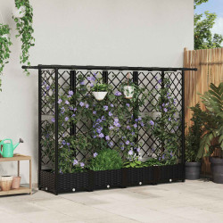 Cama elevada com treliça e telhado preto 202,5 x 40 x 121 cm PP