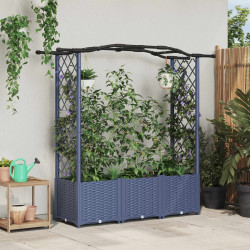 Cama elevada com treliça e telhado cinzento 164 x 40 x 138 cm