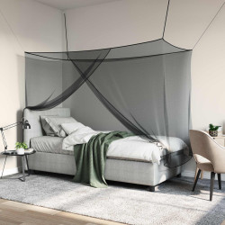 Rede mosquiteira para cama 3 unid. 156 mesh preto poliéster