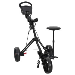 Carrinho de golfe com assento preto 95 x 69 x 114 cm ferro