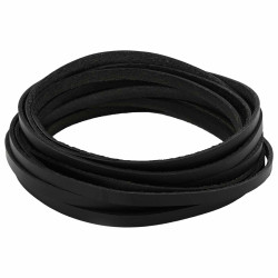 Pulseira de couro preto 500 x 0,5 cm couro