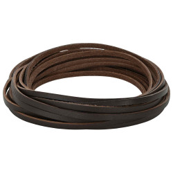 Pulseira de couro marrom escuro 200 x 0,3 cm couro