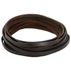 Pulseira de couro marrom escuro 500 x 0,8 cm couro