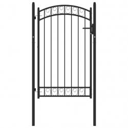 Portão para cerca com topo arqueado 100x150 cm aço preto - Imagen 1
