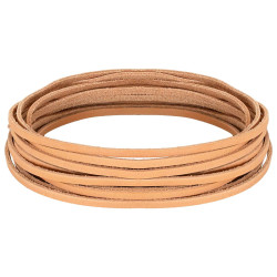 Pulseira de couro marrom claro 200 x 0,3 cm couro