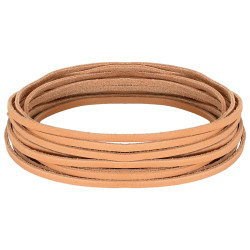 Pulseira de couro marrom claro 500 x 0,4 cm couro