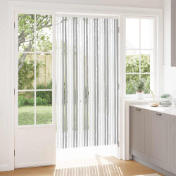 Cortina de insetos chenille cinza claro e branco 100 x 200 cm