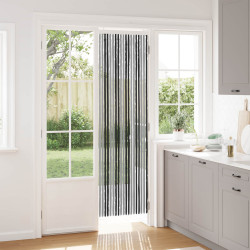 Cortina de insetos chenille cinza e preto 56 x 200 cm 100% PP