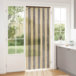 Cortina de insetos chenille marrom escuro e bege 90 x 220 cm