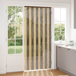 Cortina de insetos chenille marrom escuro e bege 100 x 220 cm