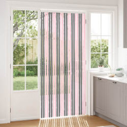 Cortina de insetos chenille cinza prata e rosa 100 x 220 cm