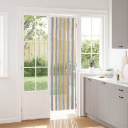 Cortina de insetos chenille cinza e bege 56 x 200 cm 100% PP