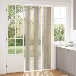 Cortina de insetos chenille cinza e bege 100 x 230 cm 100% PP