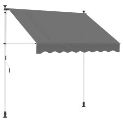 Toldo retrátil manual cinzento-claro 350 cm