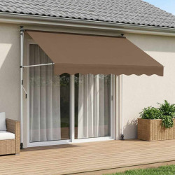 Toldo retrátil manual cinzento-acastanhado 100 cm