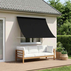 Toldo preto 400 x 150 cm poliéster 180 g / m² com revestimento pu