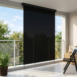 Estores de rolo preto 140 x 250 cm tecido e alumínio