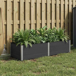 Canteiro de jardim elevado preto 250 x 100 x 54 cm