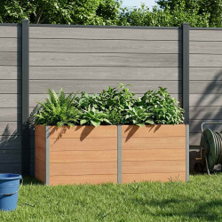 Canteiro de jardim elevado castanho 250 x 100 x 91 cm