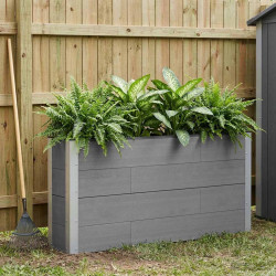 Canteiro de jardim elevado cinzento 150 x 30 x 72 cm