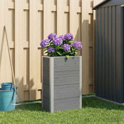 Canteiro de jardim elevado cinzento 50 x 30 x 82 cm