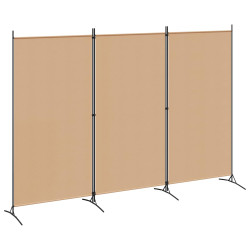 Divisória de 3 painéis bege 260 x 180 cm tecido
