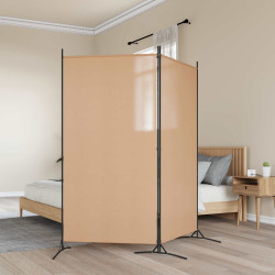 Divisória de quarto de 2 painéis bege 175 x 180 cm tecido