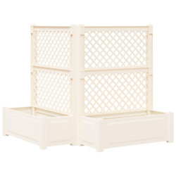 Grande jardineira com treliça 2 unid. PP branco