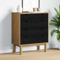 Baú de gavetas com gaveta otta preto 76,5 x 39,5 x 90 cm