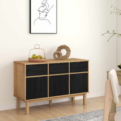 Buffet otta castanho e preto 114 x 43 x 73,5 cm