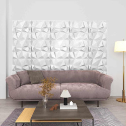 Painéis de parede 12 unid. 50 x 50 cm branco diamante