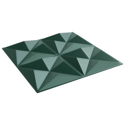 Painéis de parede 48 unid. 50 x 50 cm verde origami espuma xps