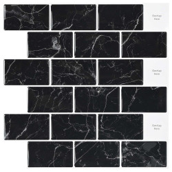 Azulejo subterrâneo 10 unid. mármore preto 30 x 30 cm