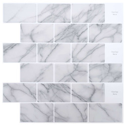 Azulejo subterrâneo 10 unid. mármore branco 30 x 30 cm