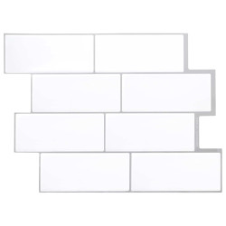 Azulejo subterrâneo 10 unid. branco e cinza 29 x 21 cm