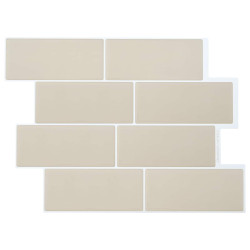 Azulejo subterrâneo 50 unid. bege 29 x 21 cm poliuretano e PET