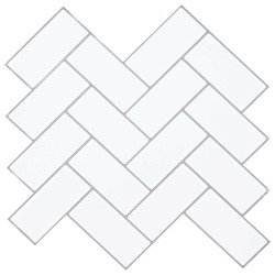 Azulejo chevron 20 unid. branco e cinza 30 x 30 cm