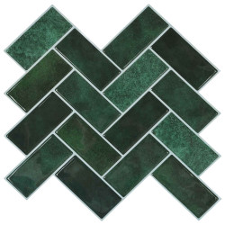 Azulejo chevron 50 unid. verde-escuro 30 x 30 cm